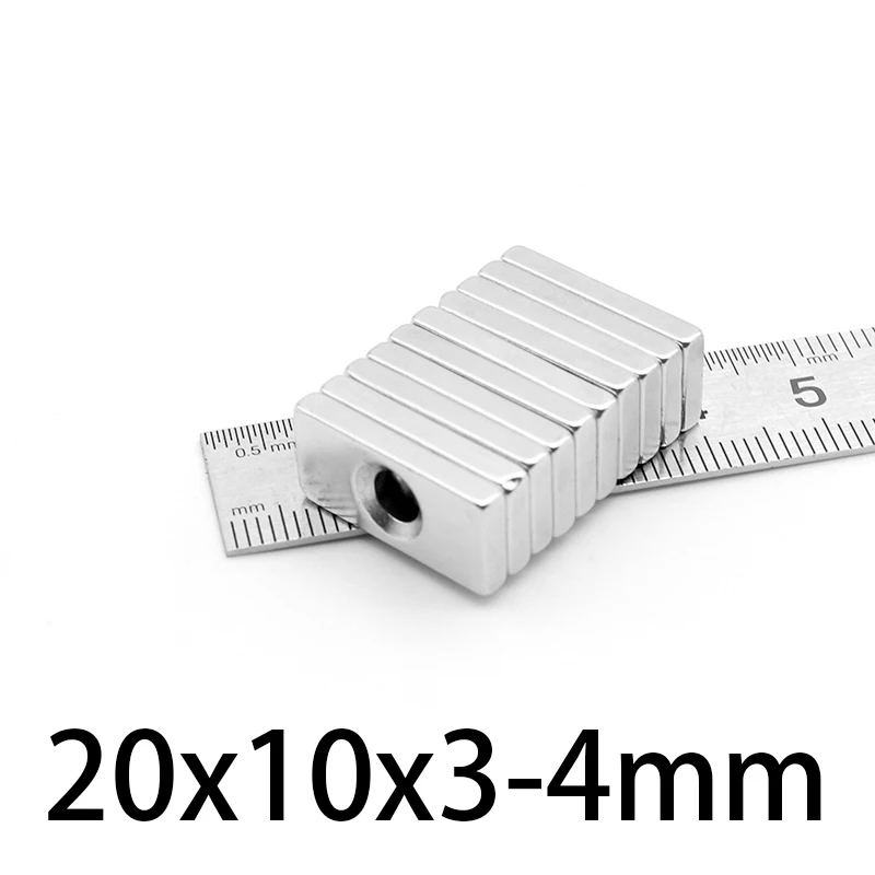 

5-100 шт. 20x10x3-4mm блок мощный магнит с отверстием 20x10x3mm-4mm Сильные Постоянные неодимовые магниты 20*10*3-4 мм