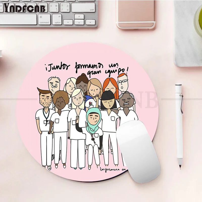yndfcnb doctor nurse medical medicine health beautiful anime round mouse mat gaming mousepad rug for pc laptop notebook free global shipping