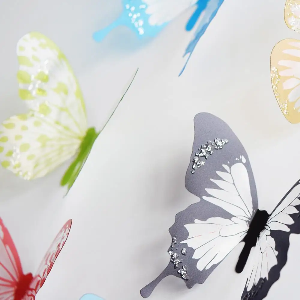 

36 Pcs 3D Crystal Butterflies Wall stickers Creative Diamond Home Decor Butterflies For Kids Room Decoration Art Wall Decals