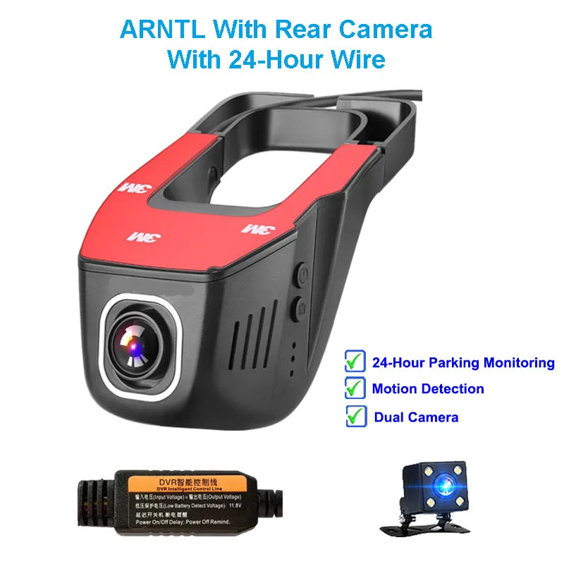 ARN Tow Cam Line Jabriel автомобиля Камера 1080P Автомобильный цифровой видеорегистратор HD dash cam 24 часа видео рекордер заднего Камера для Марка Renault Clio Megane 2 3 тряпкой Captur KADJAR - Название цвета: ARN Tow Cam Line