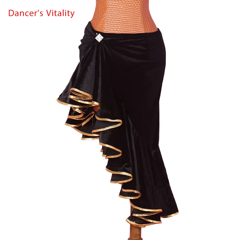 2017 платье для латинских танцев женская короткая юбка с волнистыми краями Сальса