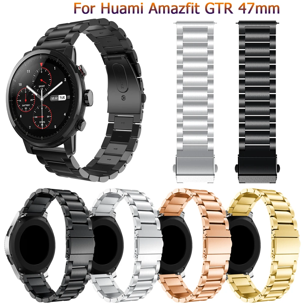 

Модный классический ремешок для Huawei watch GT, новый ремешок для часов Huami Amazfit GTR 47 мм, браслет 22 мм, браслет из нержавеющей стали