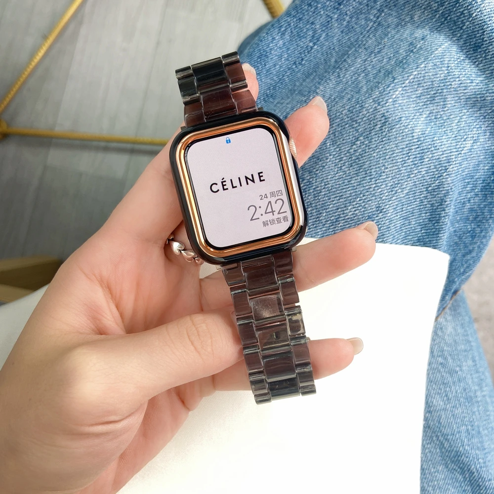 Ремешок спортивный прозрачный для Apple Watch Band SE 6 44 мм 40 сменный Браслет iWatch 38 42 5 4 3 2 1