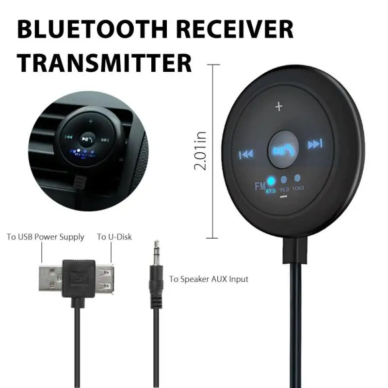 Автомобильный Bluetooth-передатчик громкой связи с USB USB-плеер приемник FM/AUX для IPhone IPad