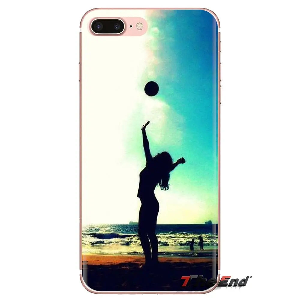 Girls Sports Peace Love Volleyball For iPod Touch Apple iPhone 4 4S 5 5S SE 5C 6 6S 7 8 X XR XS Plus MAX Transparent TPU Housing |