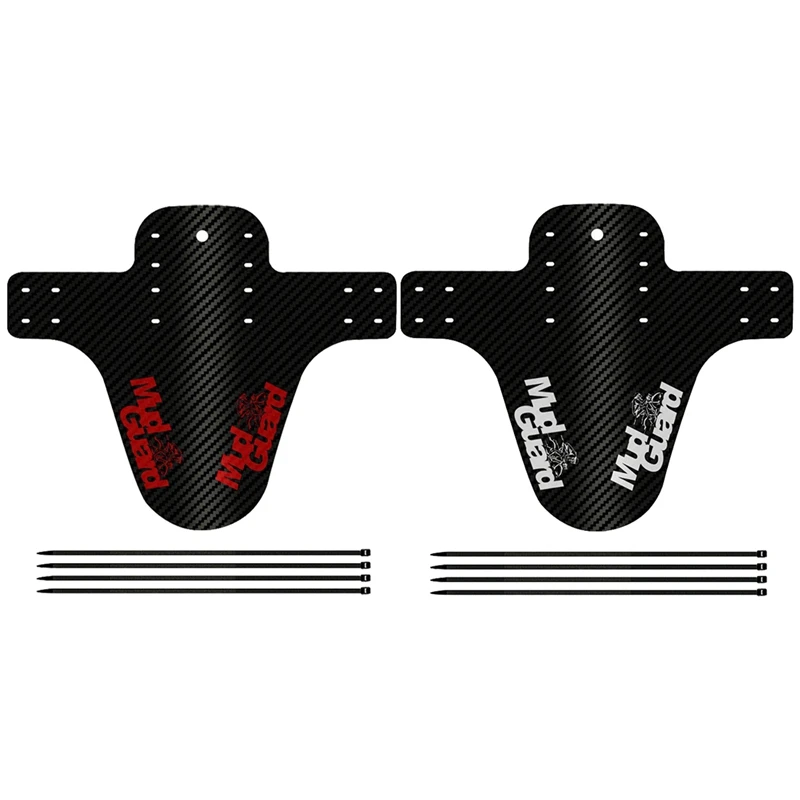 

Брызговик для горного велосипеда, переднее и заднее крыло для горного велосипеда, белый и красный, 2 комплекта