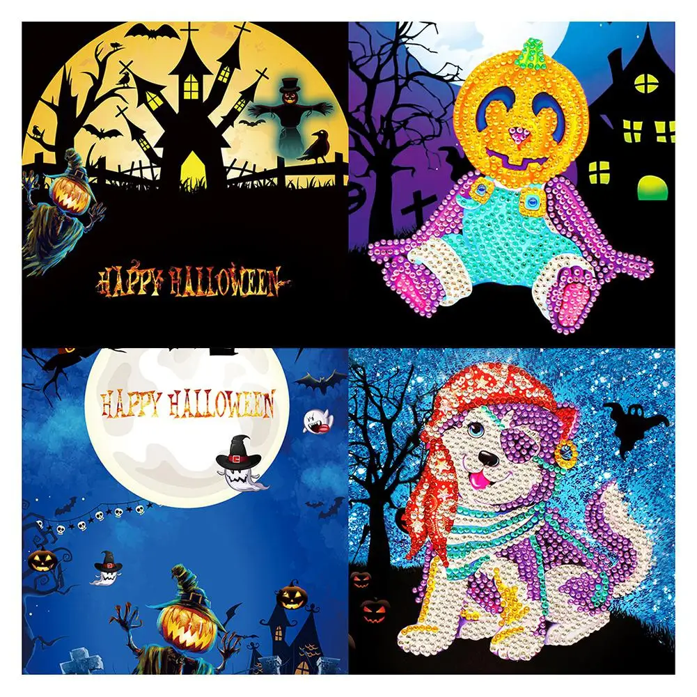 4 шт./компл. Хэллоуин серии Алмазная картина для взрослых детская поздравительная