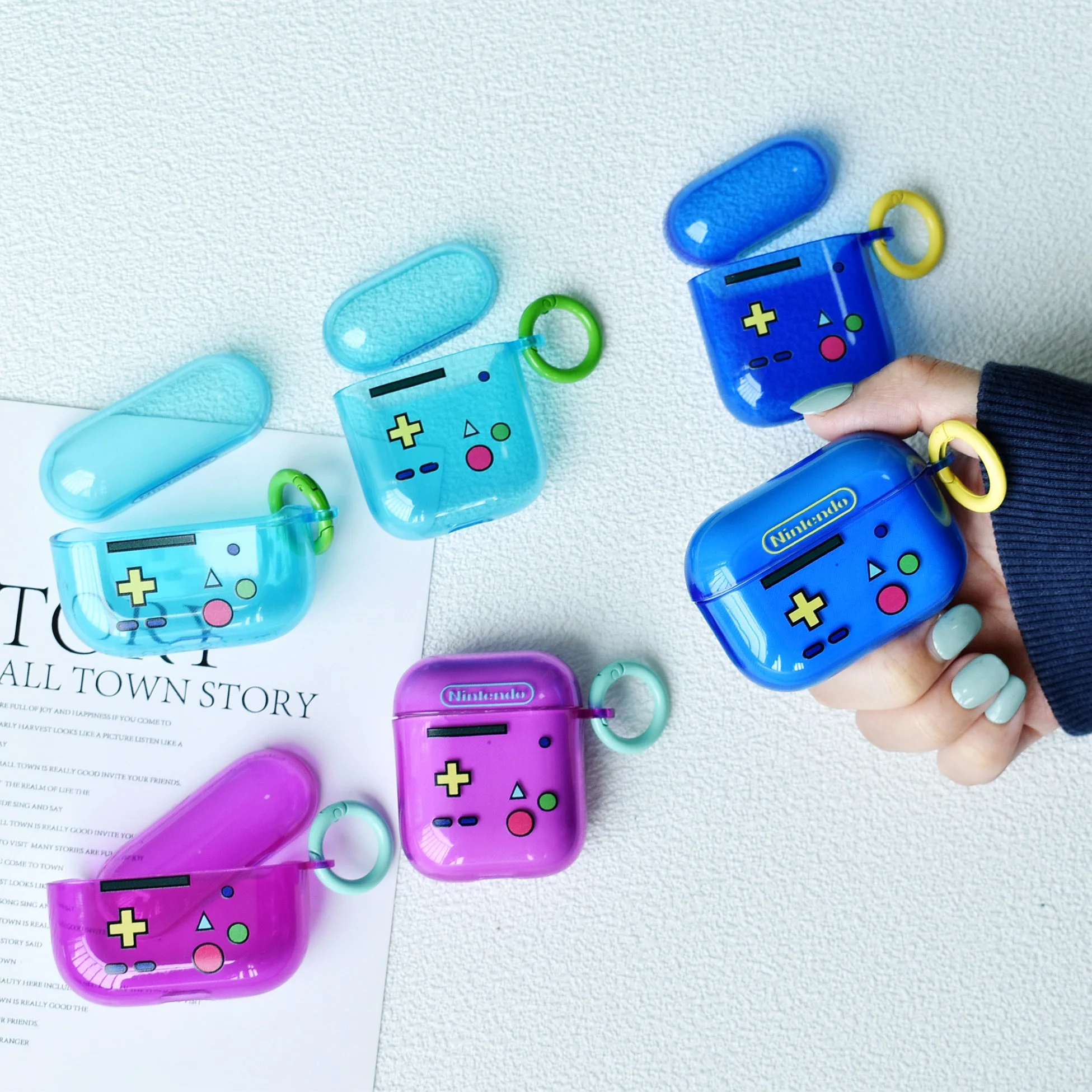 

Earphone Cases For Apple AirPods 1 2 3 Pro Charging Soft TPU Fluorescence Cover Wireless Bluetooth Cute Game Machine Case