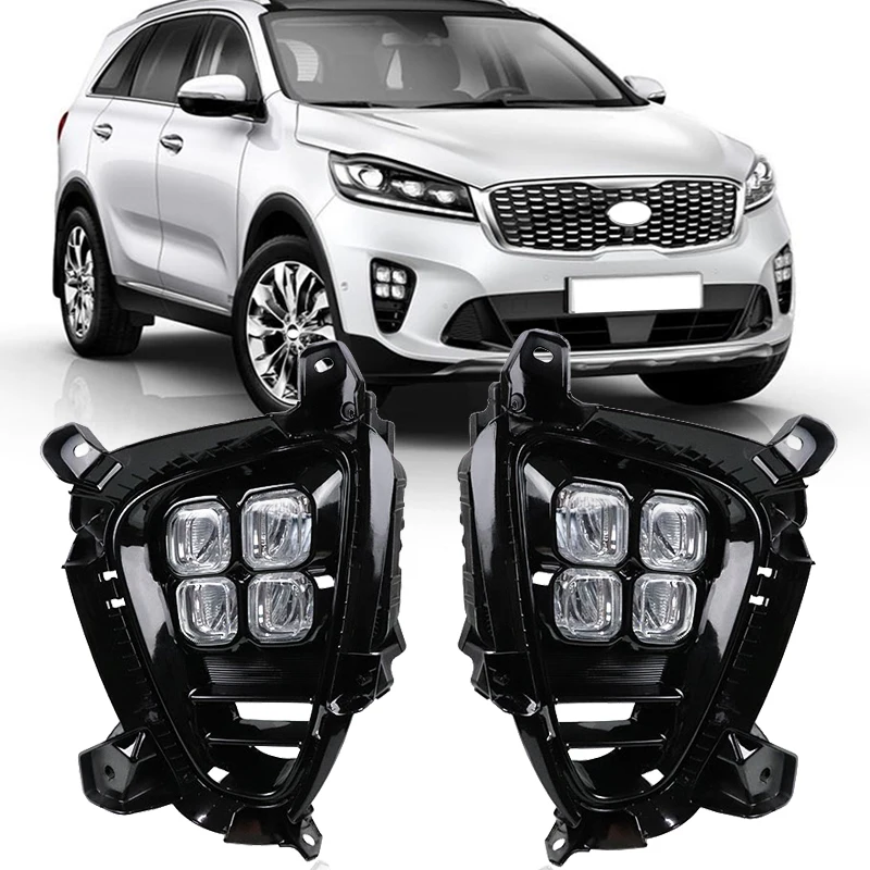 

Roavia 2 шт. для KIA Sorento 2018 2019 2020 дневные ходовые огни дневного Светильник СВЕТОДИОДНЫЙ дневной светильник Водонепроницаемый 12В противотуманная...