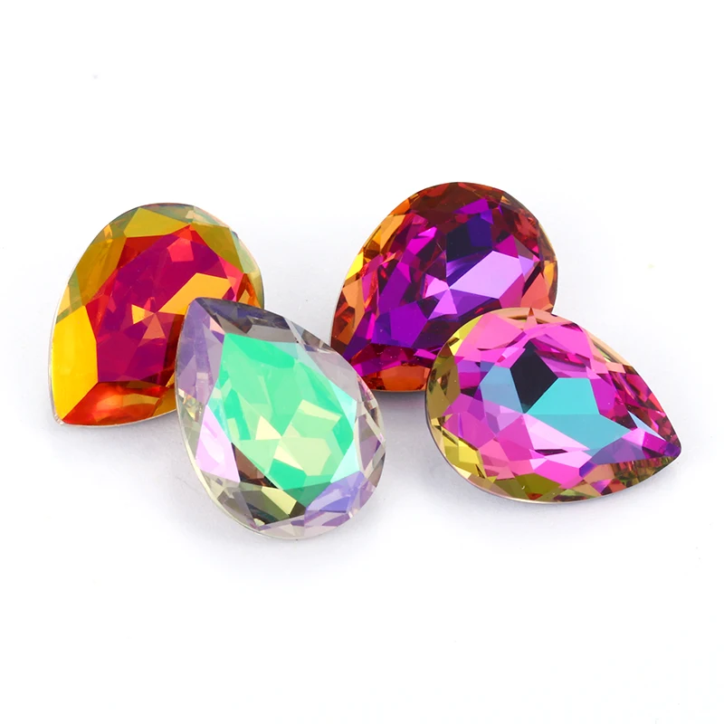 Яркие Heliotrope Tear Drop K9 стеклянные стразы объемные стразы клей на одежду ремесла Ювелирные изделия Аксессуары