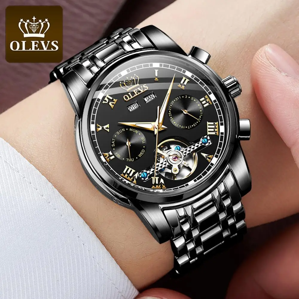 

Reloj Hombre Men Mechanical Watch Fashion Steel Watch Automatic Chronograph Waterproof Clock erkek kol saati Relogio Masculino