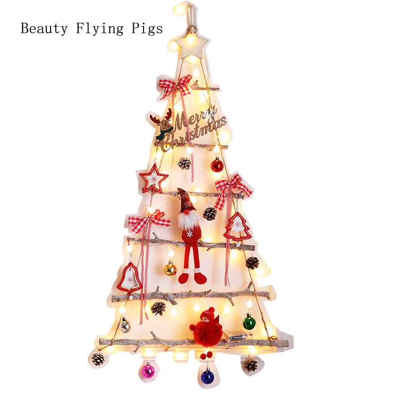 

New creative wooden Christmas tree creative DIY Christmas ornaments Christmas decorations window wall Christmas tree decoration