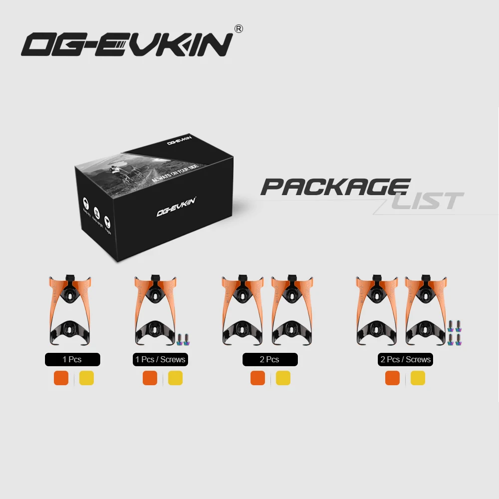 OG-EVKIN OG-BC004 Carbon Bike Bottle Cages Titanium Alloy Light Cycling MTB Carbon Water Bottle Cage Orange/Yellow Bicycle Cages