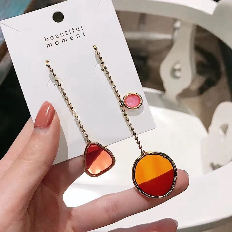 2019 Новый тренди Асимметричные прозрачные красочные геометрические Висячие