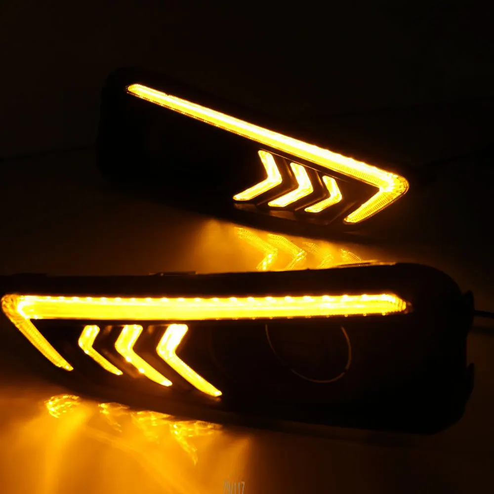 Дневные ходовые огни светильник LED DRL для Honda City 2015 2016 левый и правый туман крышка