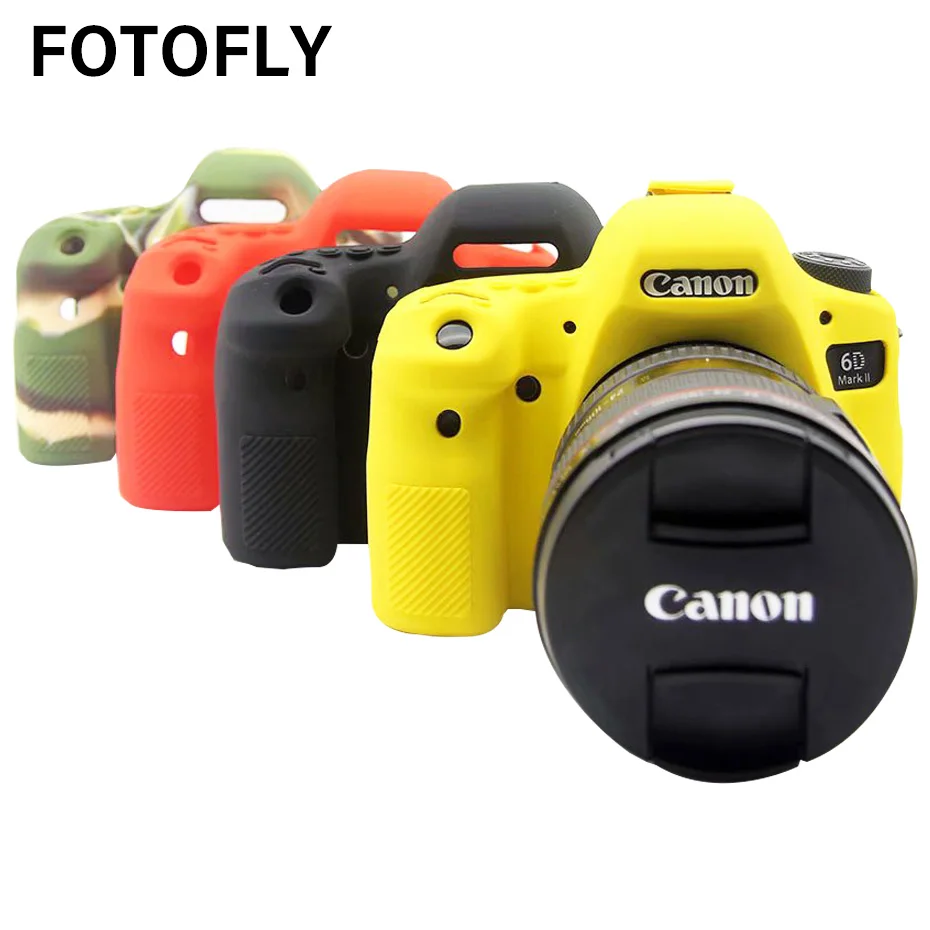 Цветной Резиновый чехол FOTOFLY для Canon EOS 6D Mark II 6D2 защитный камеры мягкий