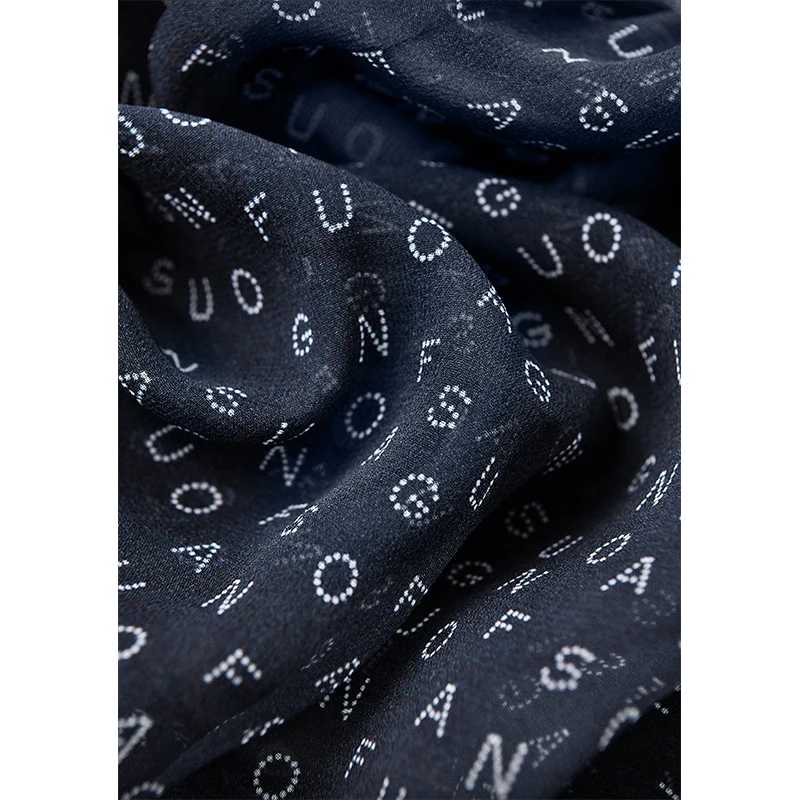 

Shuchan Office Lady Silk Character Print Women Blouses Thin Lightweight Natural Fiber Two-piece Summer 2021 Fashion Tops