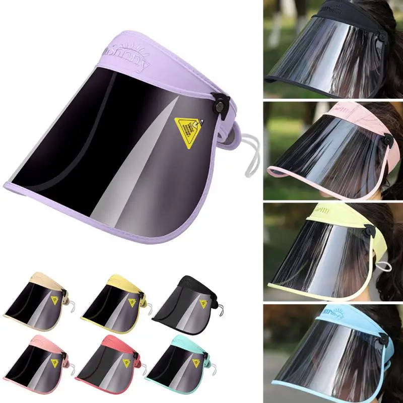 

Adjustable Women Transparent Sun Visor Hat Cap Uv Cover Flexible Summer Cap Sun-proof Sun Hat Female Cap