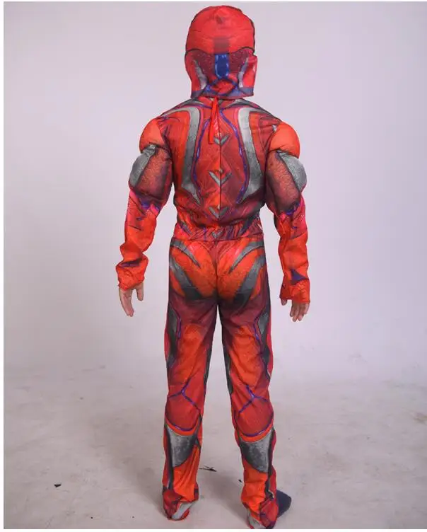 Детский костюм супергероя Power нагрудный комбинезон для Хэллоуина красный |