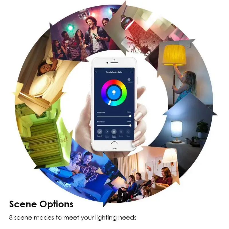 Затемняемый E27 E26 светодиодный Bluetooth Wifi умная лампа Wifi управление RGB+ W RGB+ WW умная лампа 10 Вт сменный цвет времени домашнее освещение
