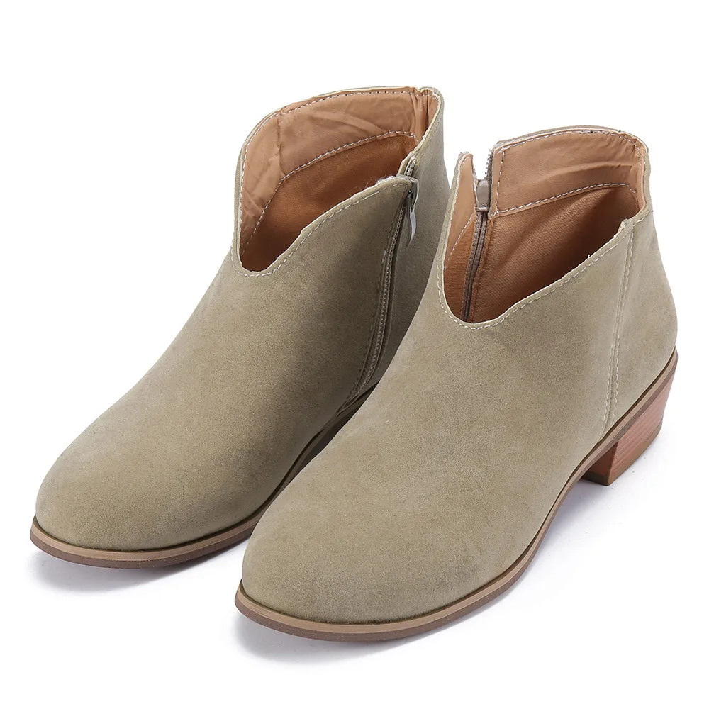 JAYCOSIN/обувь женские ботильоны для женщин в стиле ретро однотонные замшевые