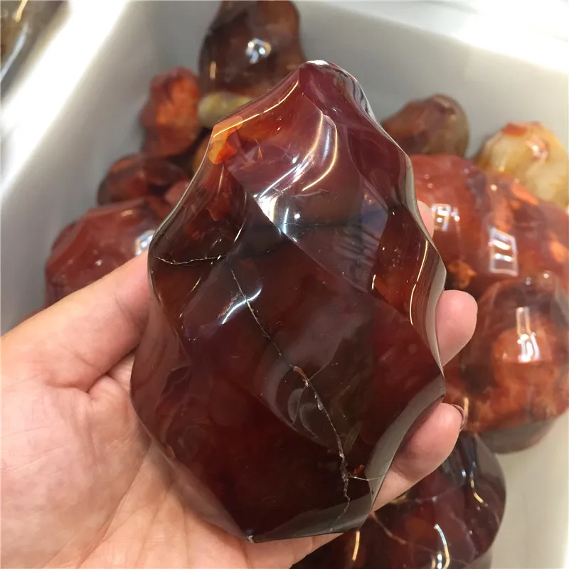 100% Natural Red Agate Crystal Flame Shape Standing Stone Carnelian Torches Gemstone Gifts Decoration | Дом и сад