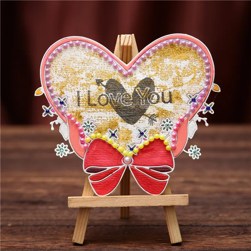 Металлические штампы Naifumodo в форме венка с сердцем скрапбукинг ремесло тиснение