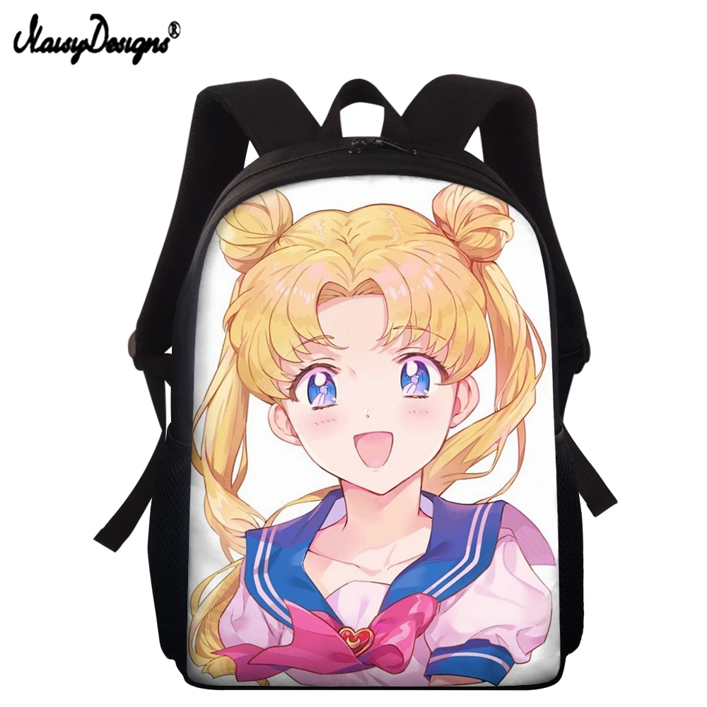 

NOISYDESIGNS New Cute Kids Girls Backpacks Sailor Moon Pattern Student Bagpack Custom Image Child Bags Rucksack Mochila Escolar