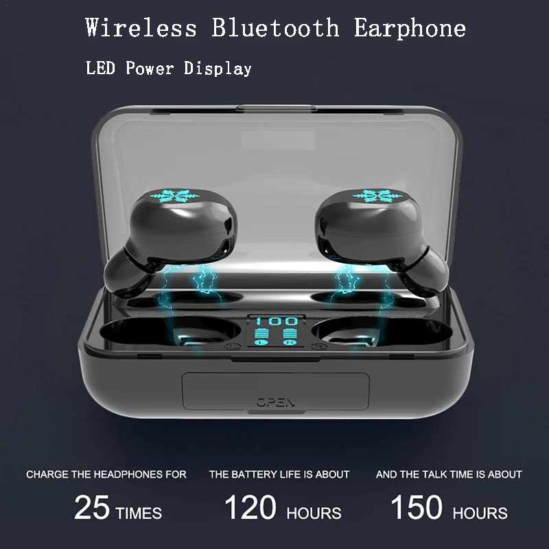 TWS F9 Снежинка bluetooth наушники дыхательная лампа двойное ухо светодиодный дисплей