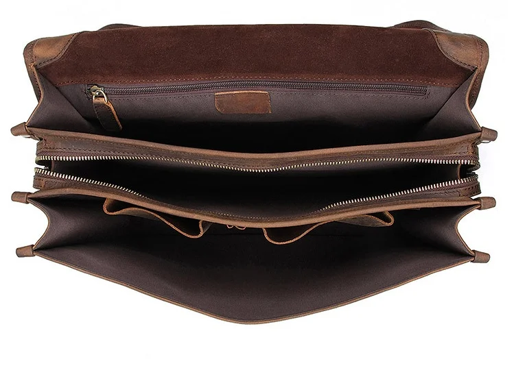 MAHEU Luxury Designer Leather Briefcase Mans Male Genuine Leather Business Bag Brown Leather Briefcase Bag For Laptop Notebooks