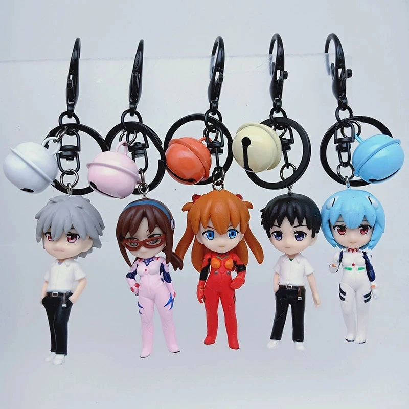 

2021 New Cute Rei PVC Key Chain Anime Evangelion Kawaii Ray Ayanami Key Ring Pendant Toys Christmas Gift For Kids