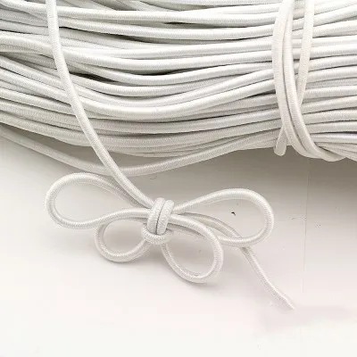 White 5meters 2 мм Экологичный круглый резиновый эластичный шнур эластичные ленты Веревка Ювелирные браслеты изготовление одежды бирка DIY аксессуары для рукоделия - Цвет: White 5meters