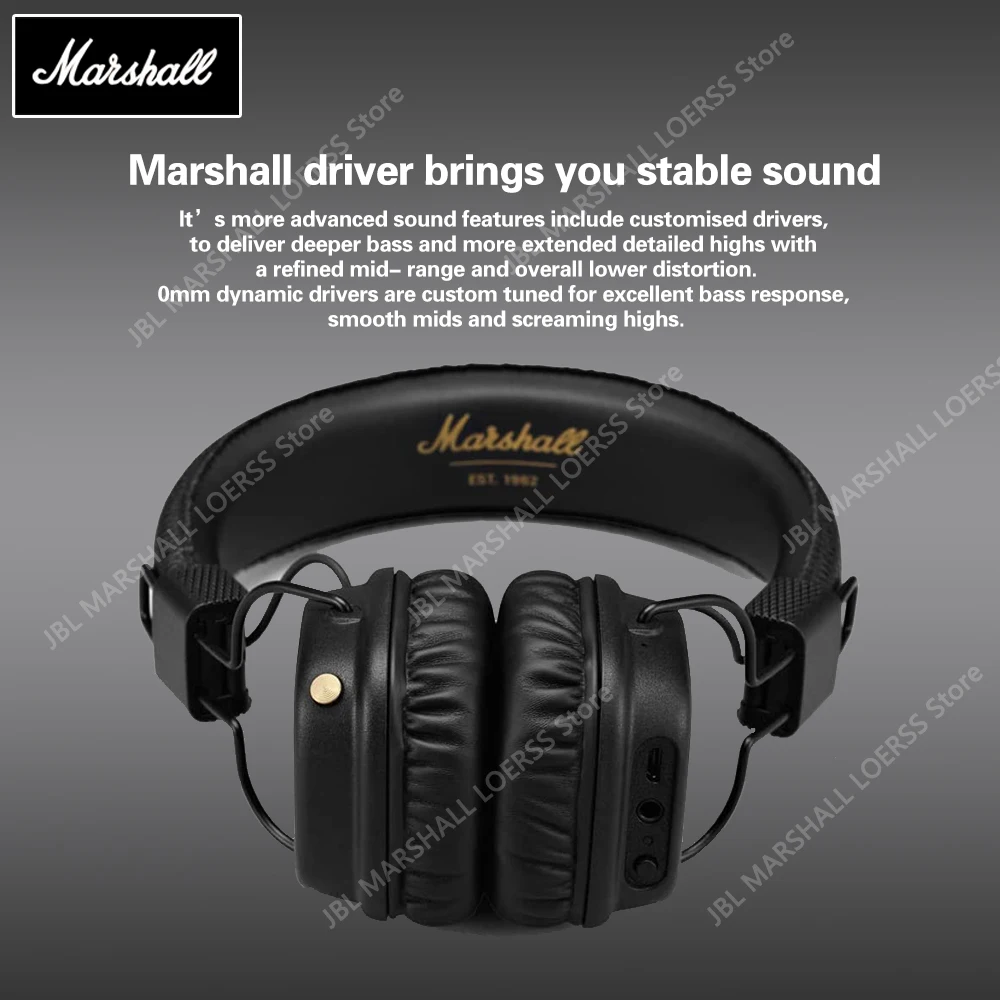 Наушники Marshall MAJOR II с Bluetooth оригинальные беспроводные наушники поп-рок музыка