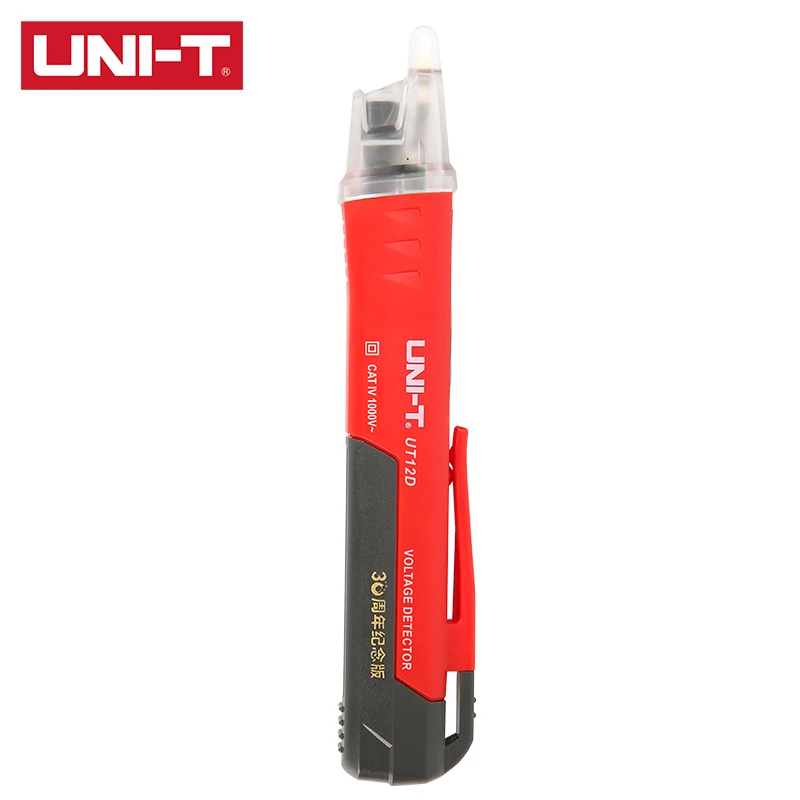 

UNI-T UT12D Voltage Sensitivity Electric Compact Pen AC Voltage Range 24V~1000V NCV Two-color Indicator Light CAT IV 1000V