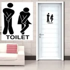 Наклейки для туалетной двери, наклейки на стену для мужчинженщин, виниловые наклейки, декоративная вывеска, модный Декор