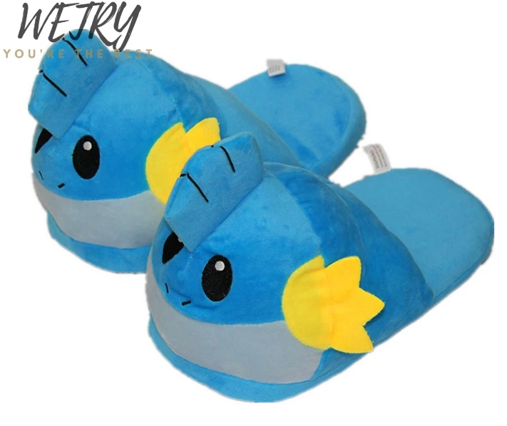 Cartoon Slippers Новинка; аниме мультфильм с покемоном; тапочки для влюбленных; теплые женские тапочки; обувь из плюша с шариками эльфа и Пикачу; домашние тапочки для детей - Цвет: Cartoon Slippers