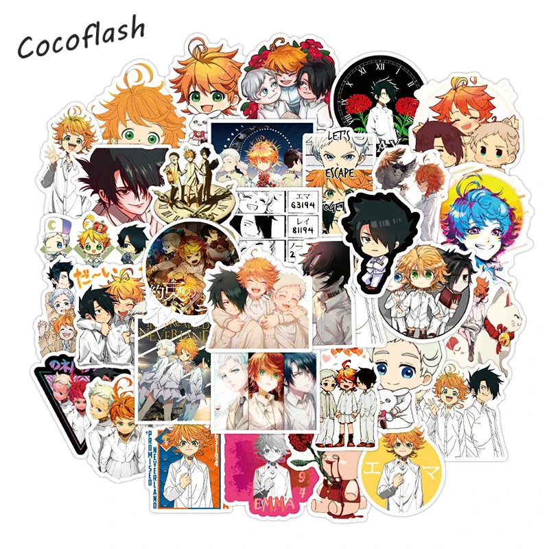 10/50 Pcs/lot The Promised Neverland Cartoon Anime Graffiti Sticker For Pack Guitar Phone Case Decals Laptop Luggage Adventure