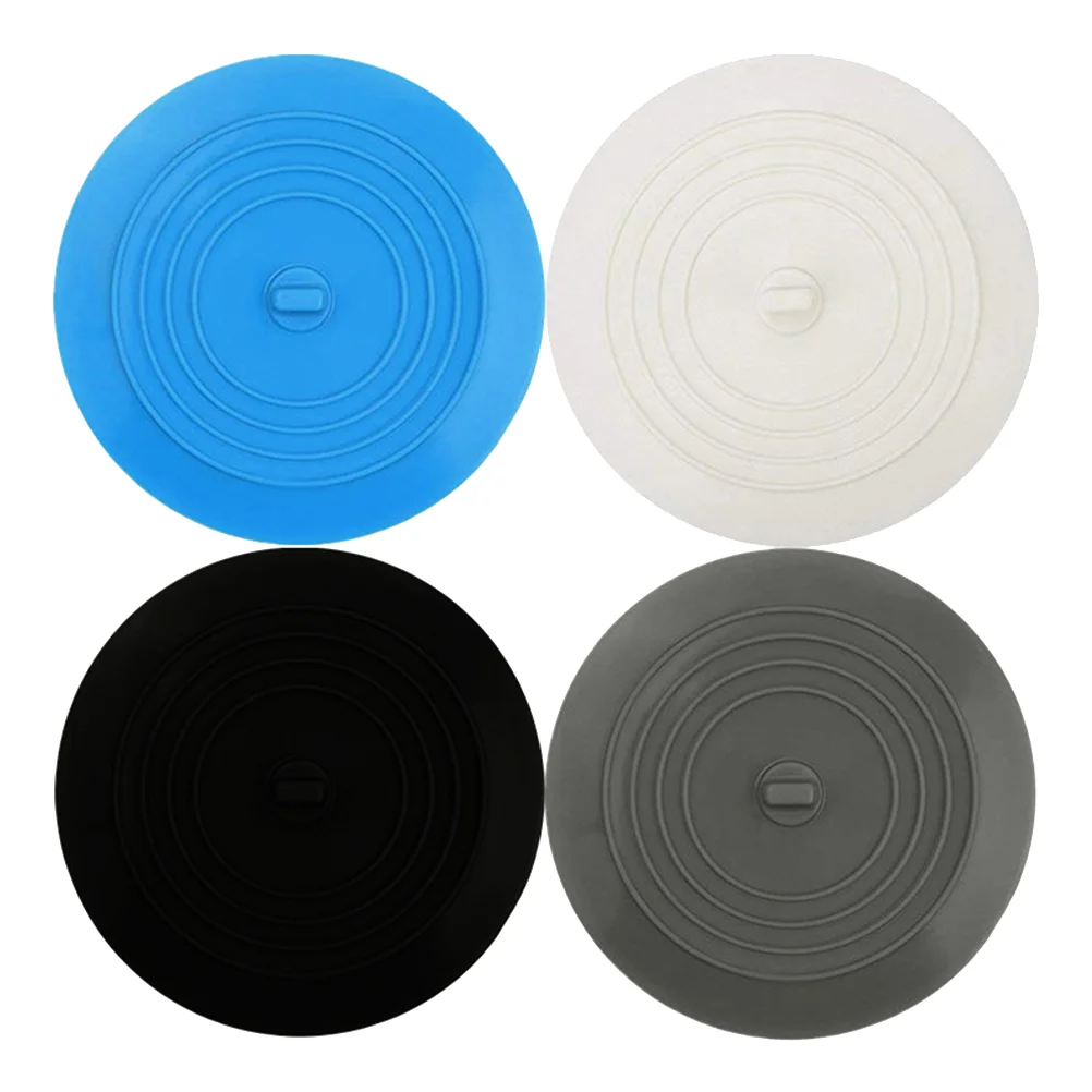 

4Pcs 15cm Diameter Round Silicone Sink Plug Practical Sink Mouth Convenient Water Stopper Plug White Blue Grey Black