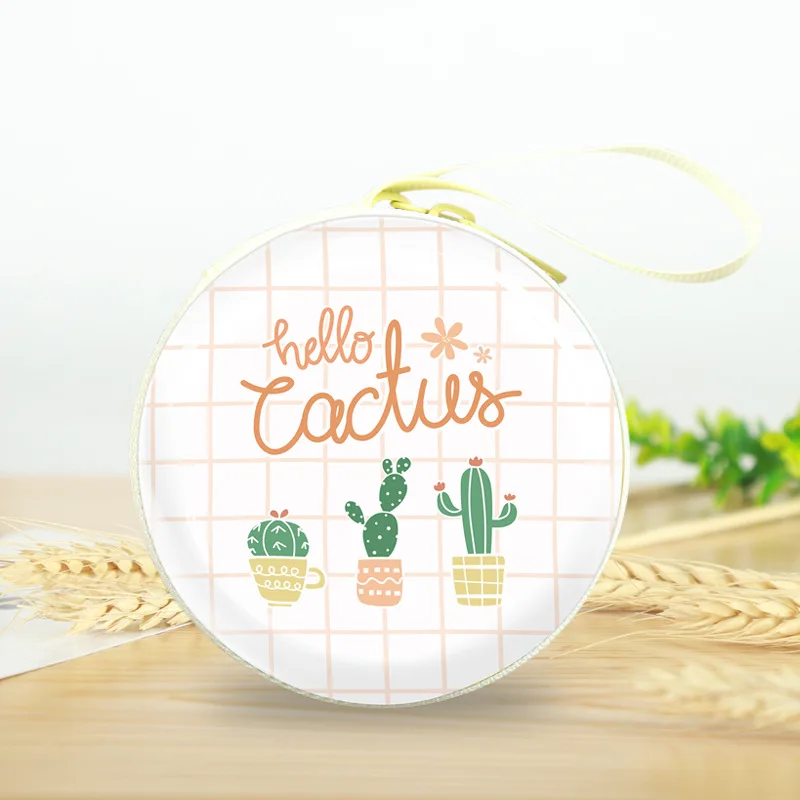 R-cactus 1 шт. мультфильм Единорог Фламинго кактус Портмоне Мини-кабель передачи данных коробка для хранения вечерние подарки на день рождения для детей Свадебные сувениры - Цвет: R-cactus