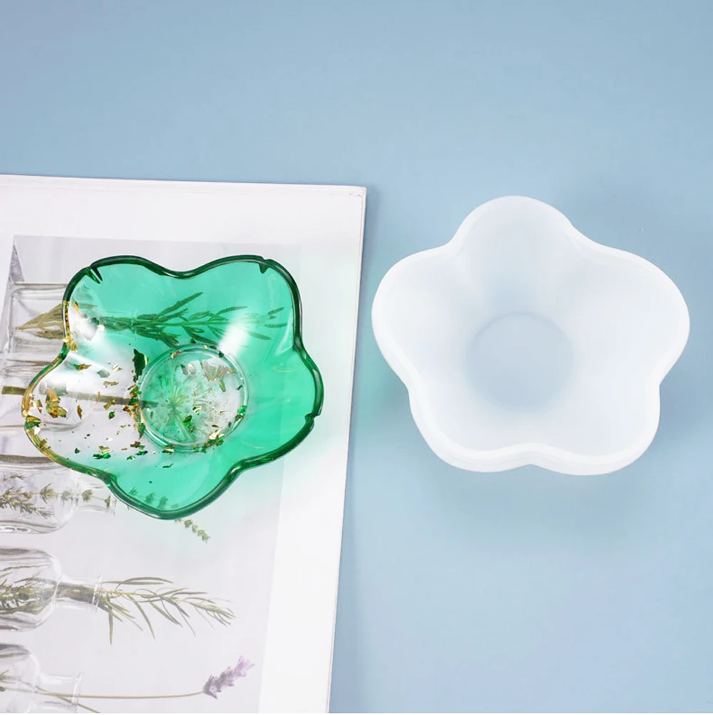 

DIY Flower Bowl Plate Silicone Mold for Resin Art Home Decoration Mold Fluid Art UV Epoxy Resin Molds Resin Mold Silicone Tray