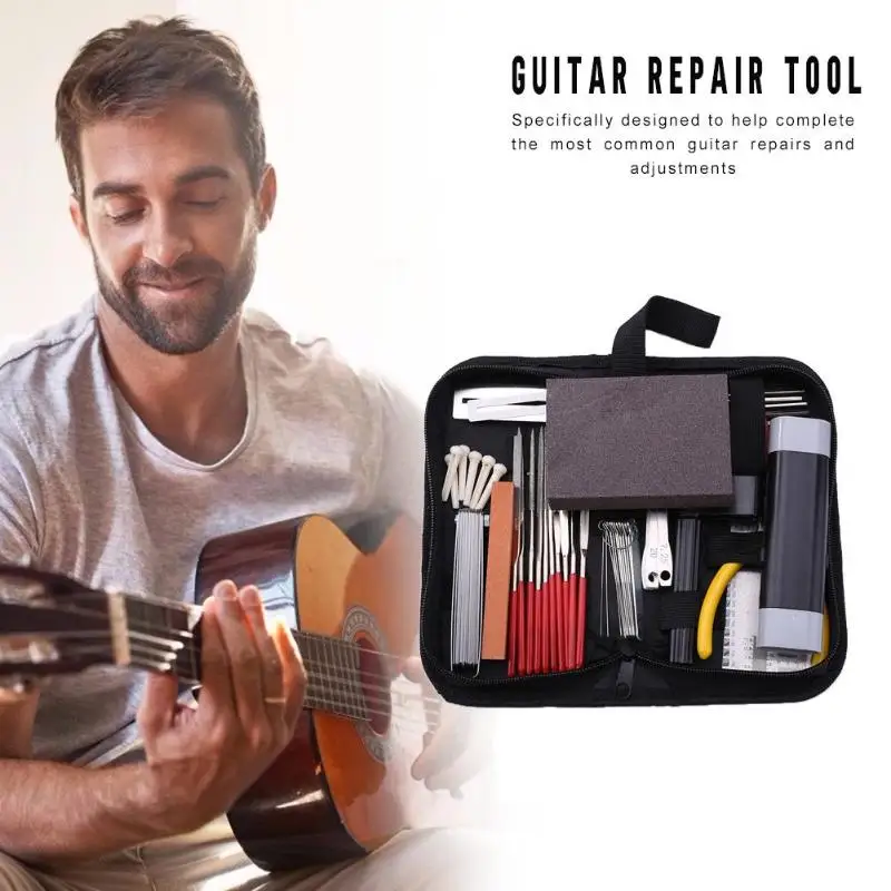 professionelle gitarre pflege werkzeug reparatur wartung tech kit set gitarren reparatur werkzeug set akustische elektrische bass gitarre werkzeuge ki