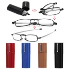 Складные очки для чтения с футляром, легкие очки для чтения с защитой от глаз, компьютерные очки для чтения с пружинными петлями, очки для чтения