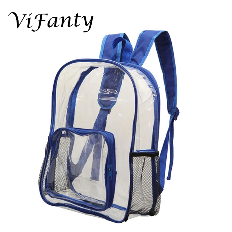 Прозрачный рюкзак просвечивающий большой для колледжа работы безопасности