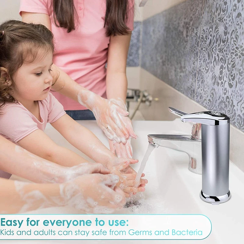 

Automatic Soap Dispenser and Automatic Hand Dispenser for Bathroom and Kitchen Soap Holder Infrared Motion Sensor,Silver