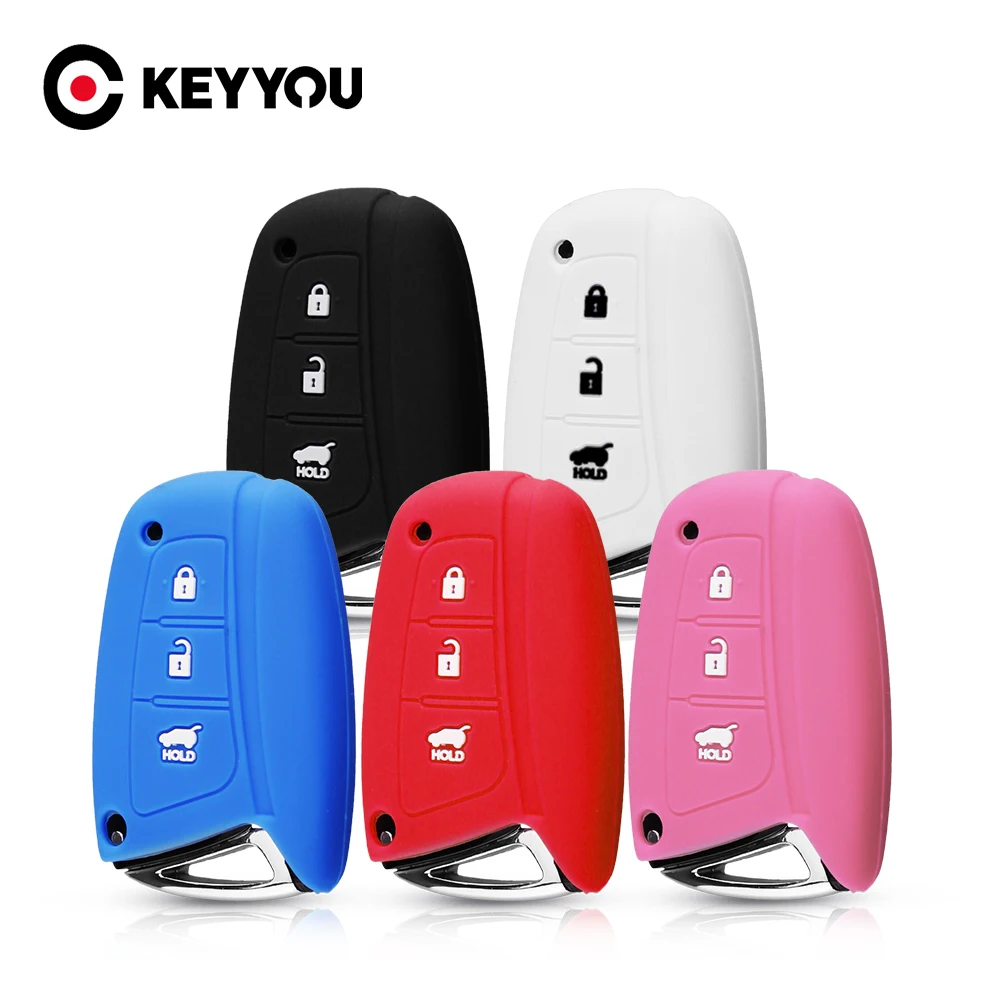 

Силиконовый чехол для дистанционного ключа KEYYOU 40x, защитный чехол для Hyundai Solaris ix35 ix45 Accent Elantra Santa 3 BT, чехол для ключа
