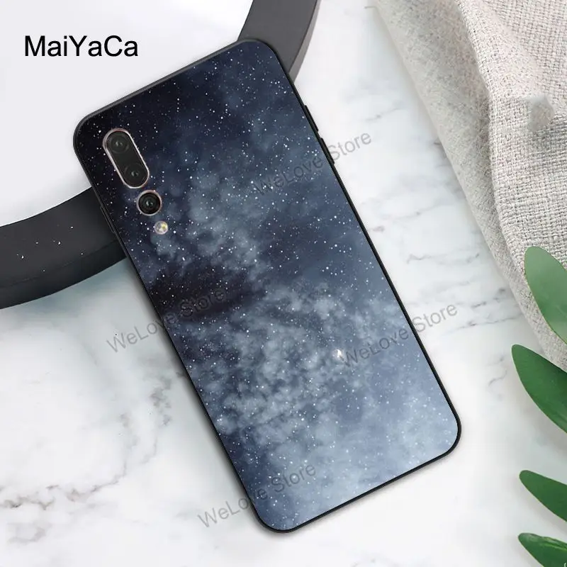 Чехол MaiYaCa с синими облаками лунами космической луной светящийся чехол для Huawei P30