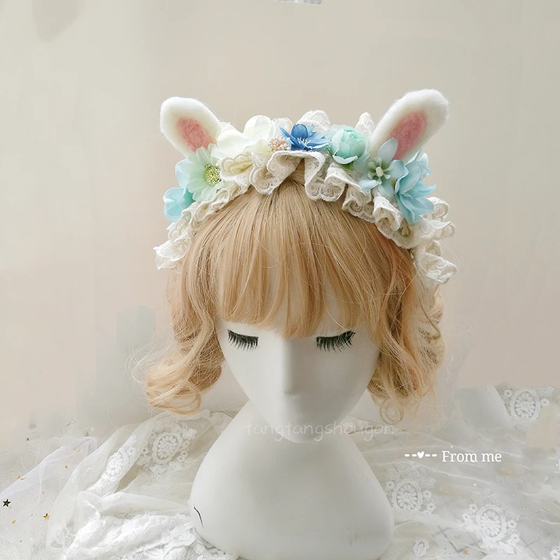 Повязка на голову в стиле &quotЛолита&quot &quotцветок кролик&quot милая Универсальная