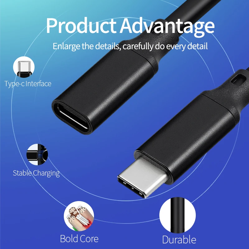 Кабель удлинитель USB Type C PD100W 5A 10 Гбит/с|Кабели для мобильных телефонов| |