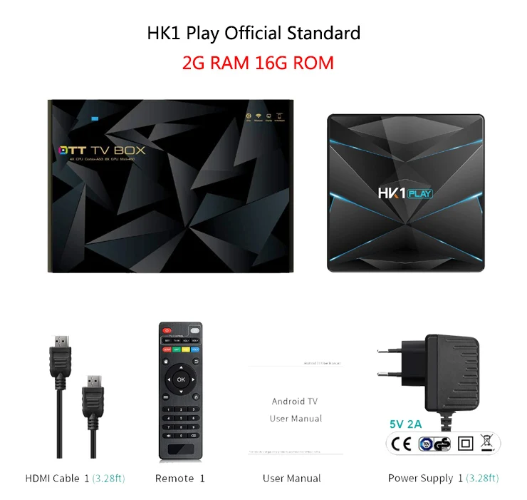 2G RAM 16G ROM HK1 Play tv Box 2G 16G/4G 32G/4G 64G WiFi 2,4G/5G HDMI S905X2 четырехъядерный 3,0 USB AV RJ45 TF HK1Play Android 9,0 мини-ПК - Цвет: 2G RAM 16G ROM