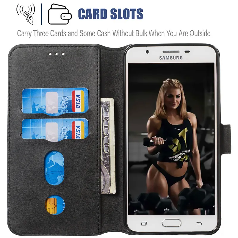 Чехол для Samsung J7 Prime кошелек из искусственной кожи силиконовый чехол телефона Galaxy